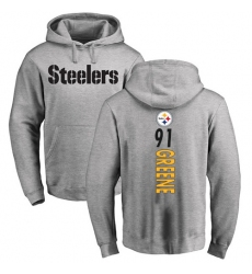 NFL Nike Pittsburgh Steelers #91 Kevin Greene Ash Backer Pullover Hoodie