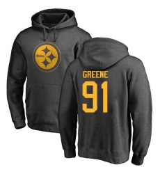 NFL Nike Pittsburgh Steelers #91 Kevin Greene Ash One Color Pullover Hoodie