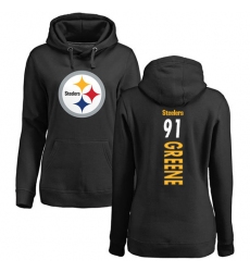 NFL Women's Nike Pittsburgh Steelers #91 Kevin Greene Black Backer Pullover Hoodie