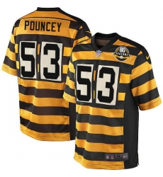Men's Nike Pittsburgh Steelers #53 Maurkice Pouncey Limited Yellow/Black Alternate 80TH Anniversary Throwback NFL Jersey