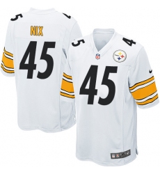 Men's Nike Pittsburgh Steelers #45 Roosevelt Nix Game White NFL Jersey