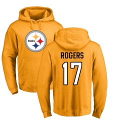 NFL Nike Pittsburgh Steelers #17 Eli Rogers Gold Name & Number Logo Pullover Hoodie