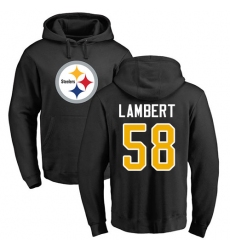 NFL Nike Pittsburgh Steelers #58 Jack Lambert Black Name & Number Logo Pullover Hoodie