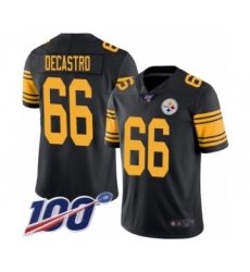 Men's Pittsburgh Steelers #66 David DeCastro Limited Black Rush Vapor Untouchable 100th Season Football Jersey