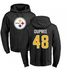 NFL Nike Pittsburgh Steelers #48 Bud Dupree Black Name & Number Logo Pullover Hoodie