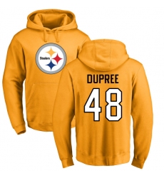 NFL Nike Pittsburgh Steelers #48 Bud Dupree Gold Name & Number Logo Pullover Hoodie