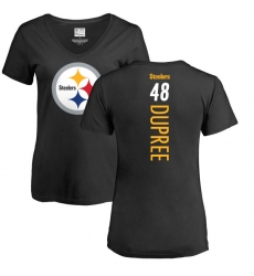 NFL Women's Nike Pittsburgh Steelers #48 Bud Dupree Black Backer Slim Fit T-Shirt