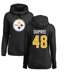 NFL Women's Nike Pittsburgh Steelers #48 Bud Dupree Black Name & Number Logo Pullover Hoodie