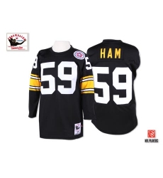 Mitchell And Ness Pittsburgh Steelers #59 Jack Ham Black Authentic Throwback NFL Jersey