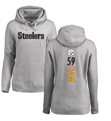 NFL Women's Nike Pittsburgh Steelers #59 Jack Ham Ash Backer Pullover Hoodie