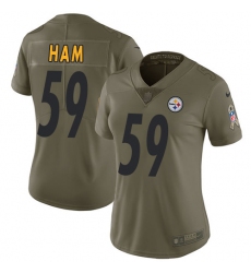 Women's Nike Pittsburgh Steelers #59 Jack Ham Limited Olive 2017 Salute to Service NFL Jersey