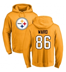 NFL Nike Pittsburgh Steelers #86 Hines Ward Gold Name & Number Logo Pullover Hoodie