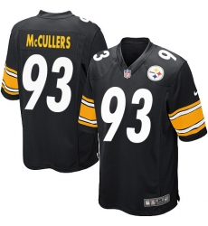 Men's Nike Pittsburgh Steelers #93 Dan McCullers Game Black Team Color NFL Jersey