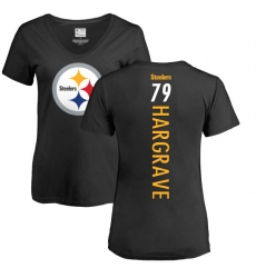 NFL Women's Nike Pittsburgh Steelers #79 Javon Hargrave Black Backer Slim Fit T-Shirt