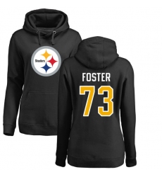 NFL Women's Nike Pittsburgh Steelers #73 Ramon Foster Black Name & Number Logo Pullover Hoodie