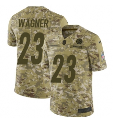Men's Nike Pittsburgh Steelers #23 Mike Wagner Limited Camo 2018 Salute to Service NFL Jersey