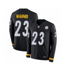 Youth Nike Pittsburgh Steelers #23 Mike Wagner Limited Black Therma Long Sleeve NFL Jersey