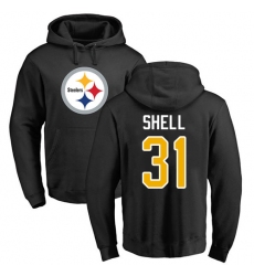 NFL Nike Pittsburgh Steelers #31 Donnie Shell Black Name & Number Logo Pullover Hoodie