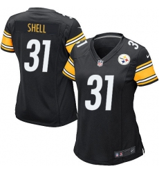 Women's Nike Pittsburgh Steelers #31 Donnie Shell Game Black Team Color NFL Jersey