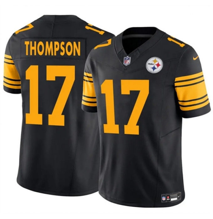 Men's Pittsburgh Steelers #17 Skylar Thompson Black 2025 F.U.S.E. Color Rush Vapor Limited Football Stitched Jersey