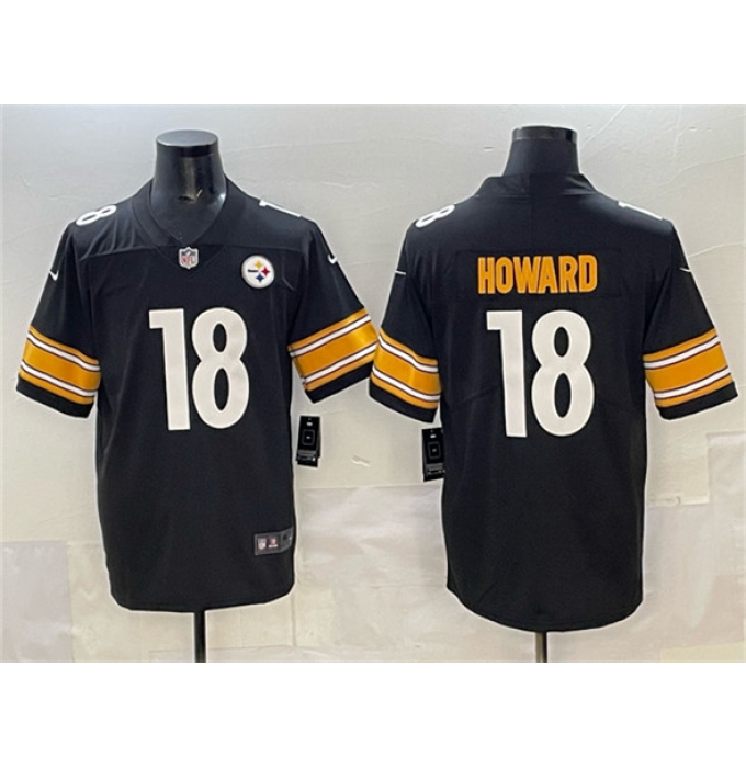 Men's Pittsburgh Steelers #18 Will Howard Black 2025 Vapor Limited Football Stitched Jersey