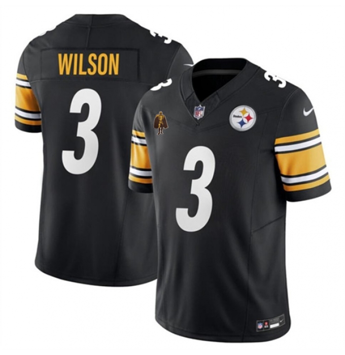 Men's Pittsburgh Steelers #3 Russell Wilson Black F.U.S.E. With Walter Payton Vapor Untouchable Limited Football Stitched Jersey