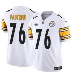 Men's Pittsburgh Steelers #76 Troy Fautanu White 2024 With Dradt F.U.S.E. Vapor Limited Football Stitched Jersey