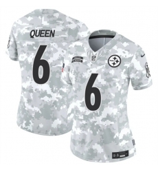 Women's Pittsburgh Steelers #6 Patrick Queen 2024 F.U.S.E Arctic Camo Salute To Service Limited Stitched Football Jersey(Run Small)