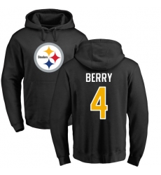 NFL Nike Pittsburgh Steelers #4 Jordan Berry Black Name & Number Logo Pullover Hoodie