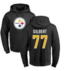 NFL Nike Pittsburgh Steelers #77 Marcus Gilbert Black Name & Number Logo Pullover Hoodie