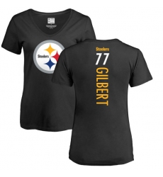 NFL Women's Nike Pittsburgh Steelers #77 Marcus Gilbert Black Backer Slim Fit T-Shirt