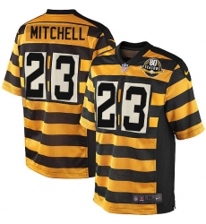 Men's Nike Pittsburgh Steelers #23 Mike Mitchell Elite Yellow/Black Alternate 80TH Anniversary Throwback NFL Jersey