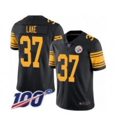 Men's Pittsburgh Steelers #37 Carnell Lake Limited Black Rush Vapor Untouchable 100th Season Football Jersey