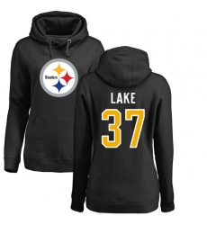 NFL Women's Nike Pittsburgh Steelers #37 Carnell Lake Black Name & Number Logo Pullover Hoodie