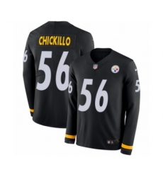 Men's Nike Pittsburgh Steelers #56 Anthony Chickillo Limited Black Therma Long Sleeve NFL Jersey