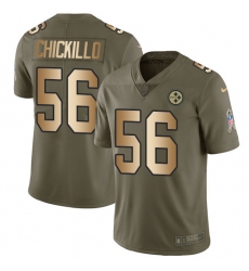 Youth Nike Pittsburgh Steelers #56 Anthony Chickillo Limited Olive/Gold 2017 Salute to Service NFL Jersey