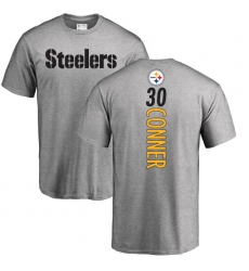 NFL Nike Pittsburgh Steelers #30 James Conner Ash Backer T-Shirt