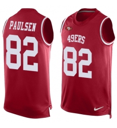 Men's Nike San Francisco 49ers #82 Logan Paulsen Limited Red Player Name & Number Tank Top NFL Jersey
