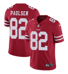 Men's Nike San Francisco 49ers #82 Logan Paulsen Red Team Color Vapor Untouchable Limited Player NFL Jersey