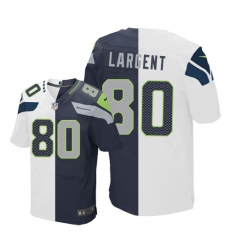 Men's Nike Seattle Seahawks #80 Steve Largent Elite Navy/White Split Fashion NFL Jersey
