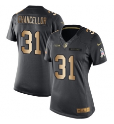 Women's Nike Seattle Seahawks #31 Kam Chancellor Limited Black/Gold Salute to Service NFL Jersey