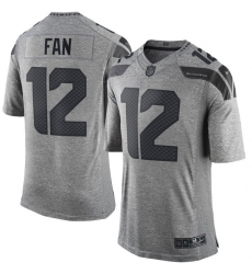 Men's Nike Seattle Seahawks 12th Fan Limited Gray Gridiron NFL Jersey