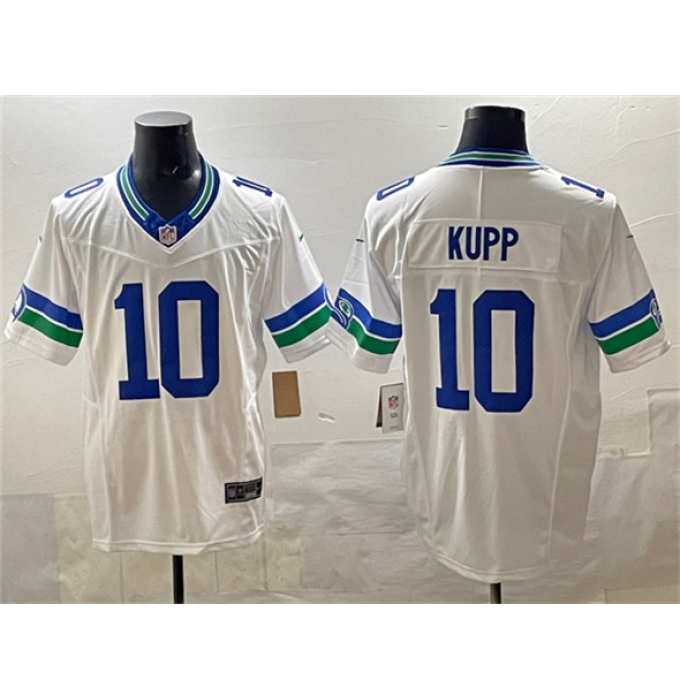 Men's Seattle Seahawks #10 Cooper Kupp White F.U.S.E. Throwback Vapor Limited Football Stitched Jersey