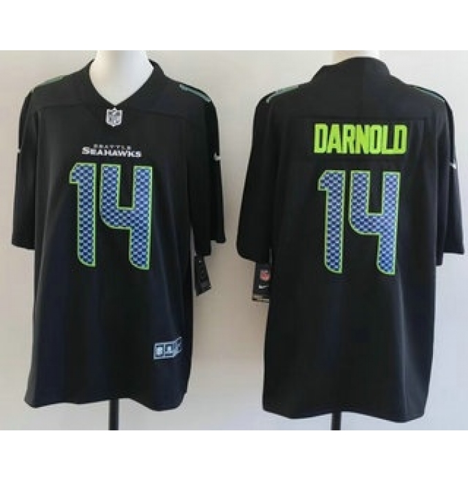 Men's Seattle Seahawks #14 Sam Darnold Limited Black Fashion Vapor Jersey