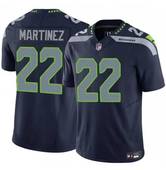 Men's Seattle Seahawks #22 Damien Martinez Navy 2025 F.U.S.E. Vapor Untouchable Limited Football Stitched Jersey