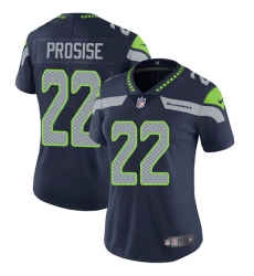 Women's Nike Seattle Seahawks #22 C. J. Prosise Elite Steel Blue Team Color NFL Jersey