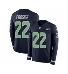 Youth Nike Seattle Seahawks #22 C. J. Prosise Limited Navy Blue Therma Long Sleeve NFL Jersey