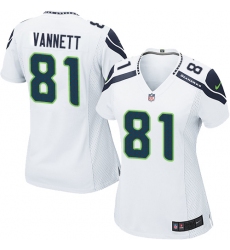Women's Nike Seattle Seahawks #81 Nick Vannett Game White NFL Jersey