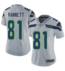 Women's Nike Seattle Seahawks #81 Nick Vannett Grey Alternate Vapor Untouchable Limited Player NFL Jersey