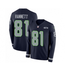 Youth Nike Seattle Seahawks #81 Nick Vannett Limited Navy Blue Therma Long Sleeve NFL